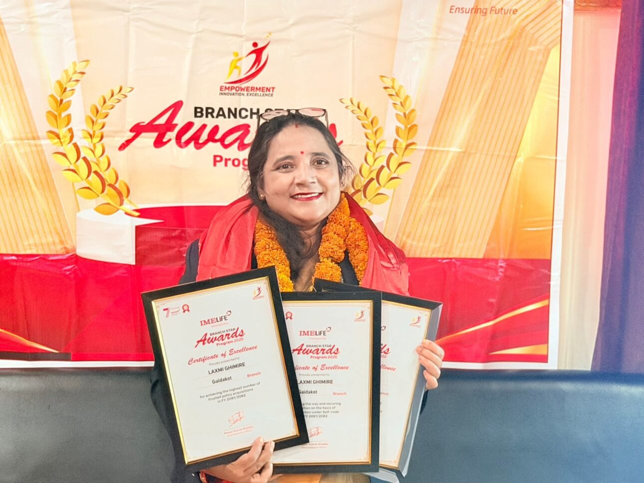 गैंडाकोटकी लक्ष्मीलाई आइएमई लाइफ इन्स्योरेन्सको “सीओटी”