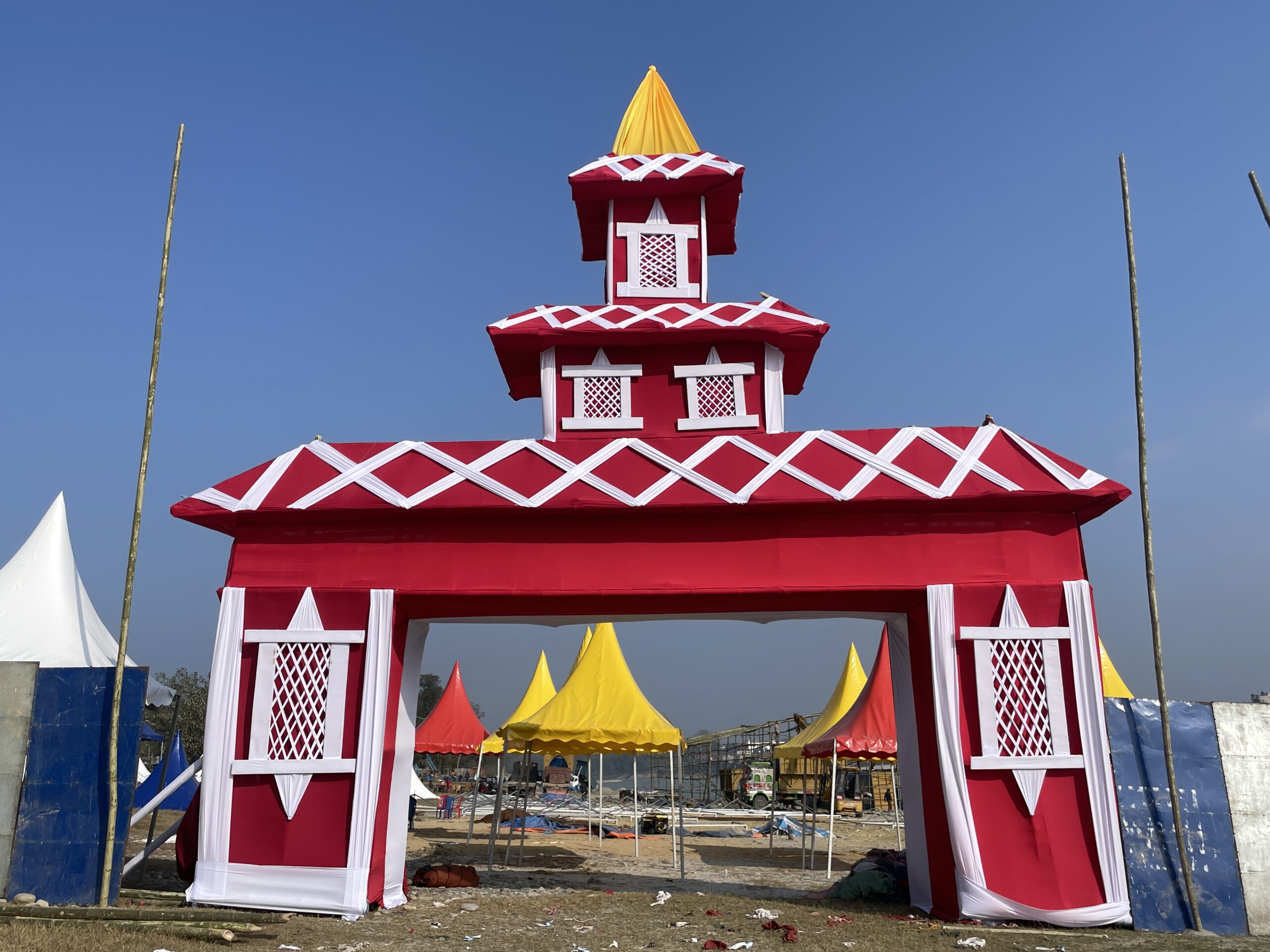 चौथो गैँडाकोट महोत्सव : धमाधम स्टल निर्माण हुँदै 