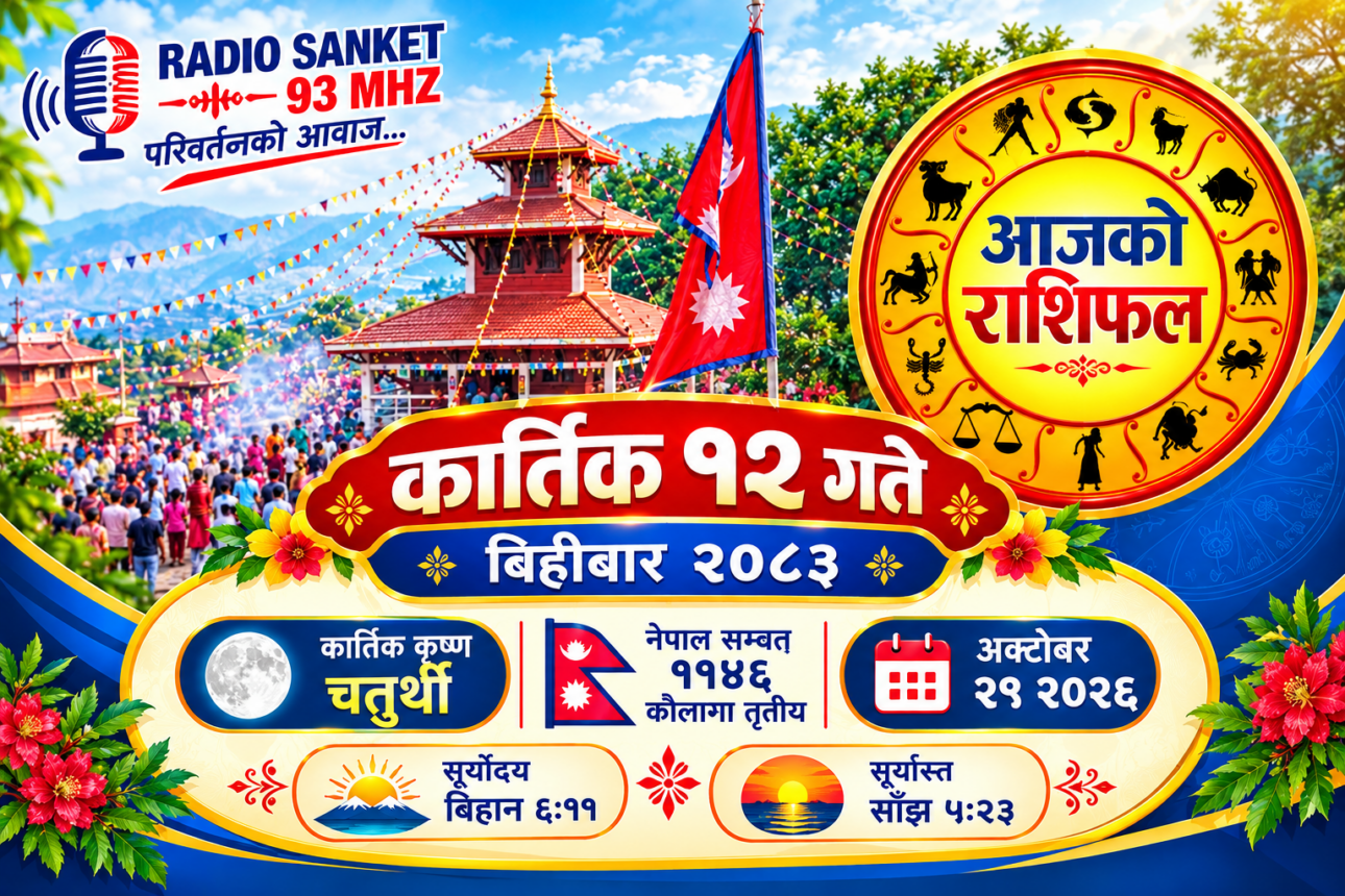 हेर्नुहोस् आजको राशिफल, मिति २०८३ कार्तिक १२ गते बिहिबार